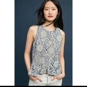 NWOT ANTHROPOLOGIE PASTORAL SWING TOP  Chambray Sleeveless SUNDAY IN BROOKLYN XS